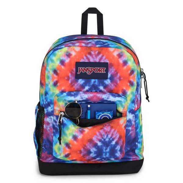 slide 4 of 8, Jansport Cross Town Plus Backpack With 15"" Laptop Pocket, Red Multi Hippie Days, 1 ct