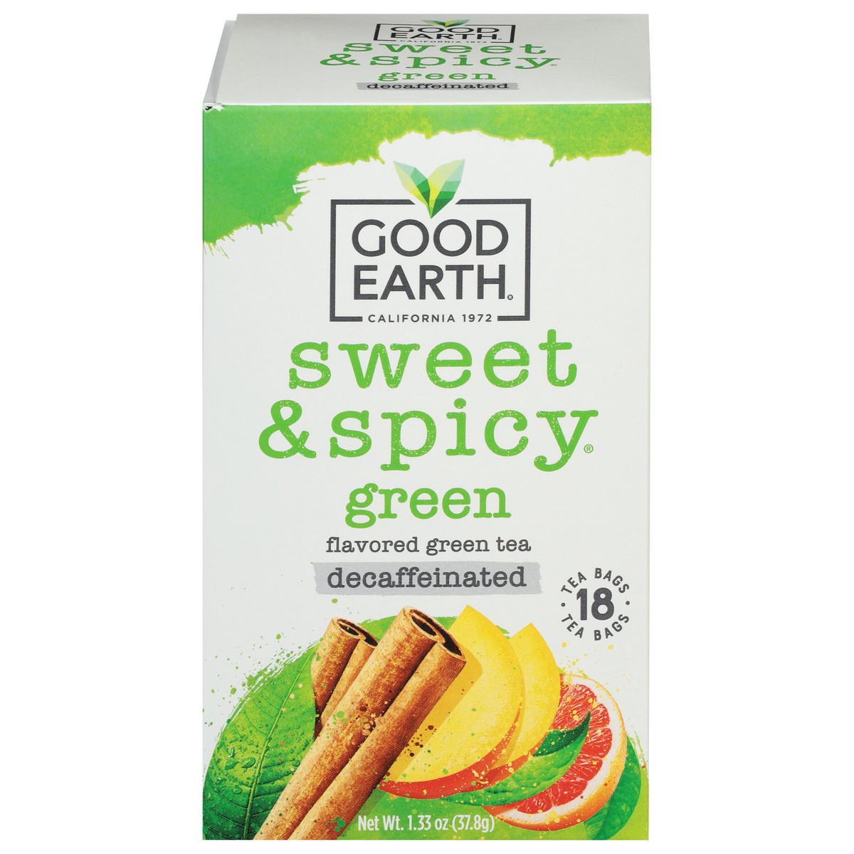 slide 9 of 13, Good Earth Sweet & Spicy Decaffeinated Tea Bags Green Green Tea 1.33 oz, 1.33 oz