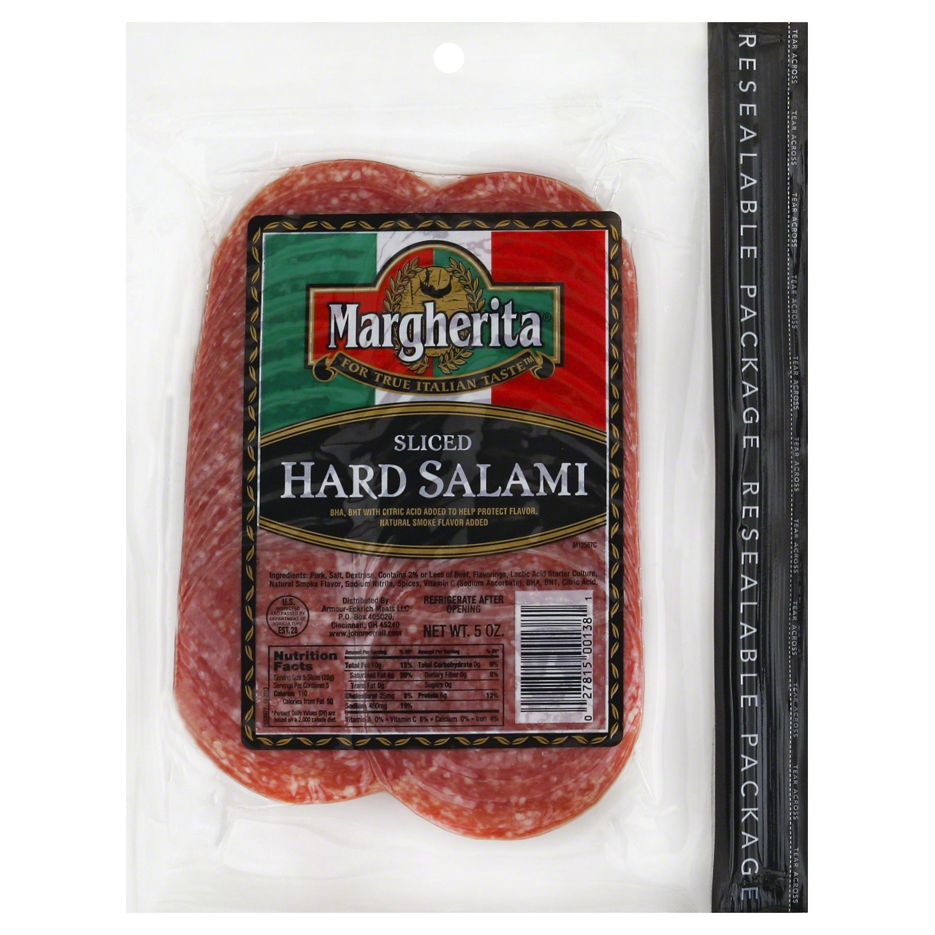 slide 1 of 7, Margherita Sliced Hard Salami, 5 oz