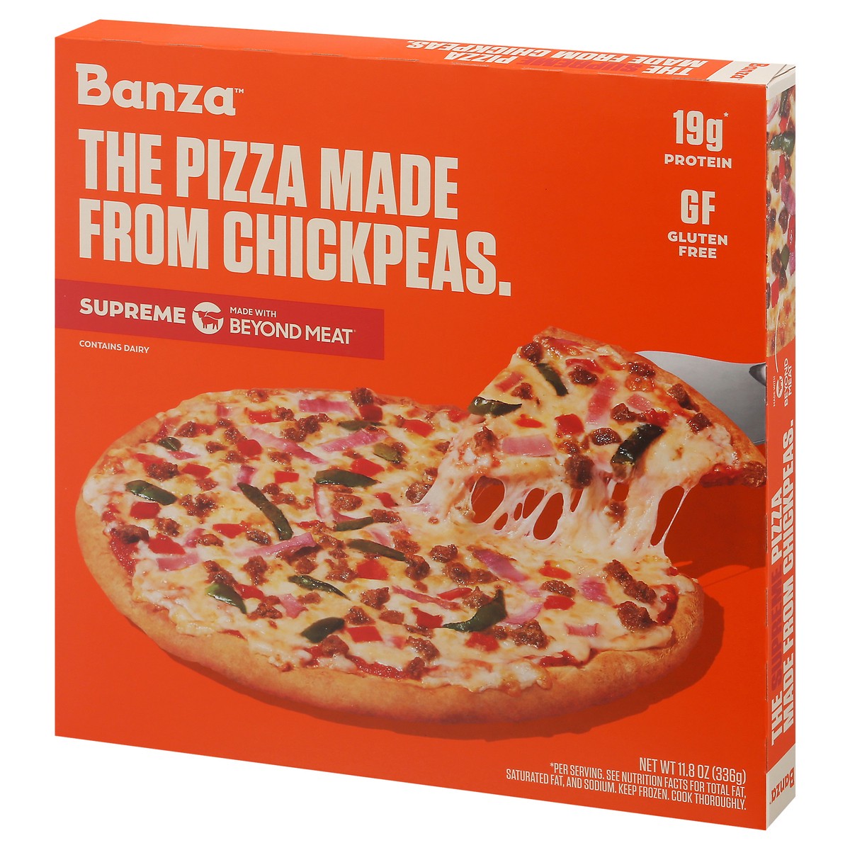 slide 3 of 14, Banza Supreme Made From Chickpeas Pizza 11.8 oz, 11.8 oz