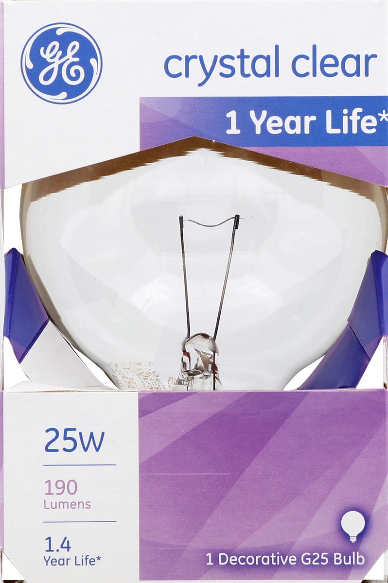 slide 4 of 4, GE Crystal Clear 25 Watts Decorative Light Bulb, 1 ct