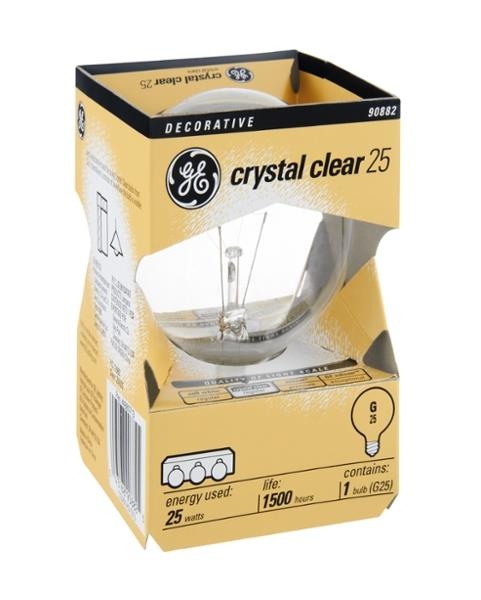 slide 1 of 1, GE Crystal Clear 25 Watts Decorative Light Bulb, 1 ct