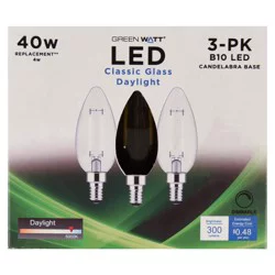 Green Watt B10 40-Watt Clear E12 LED Light Bulbs - Daylight