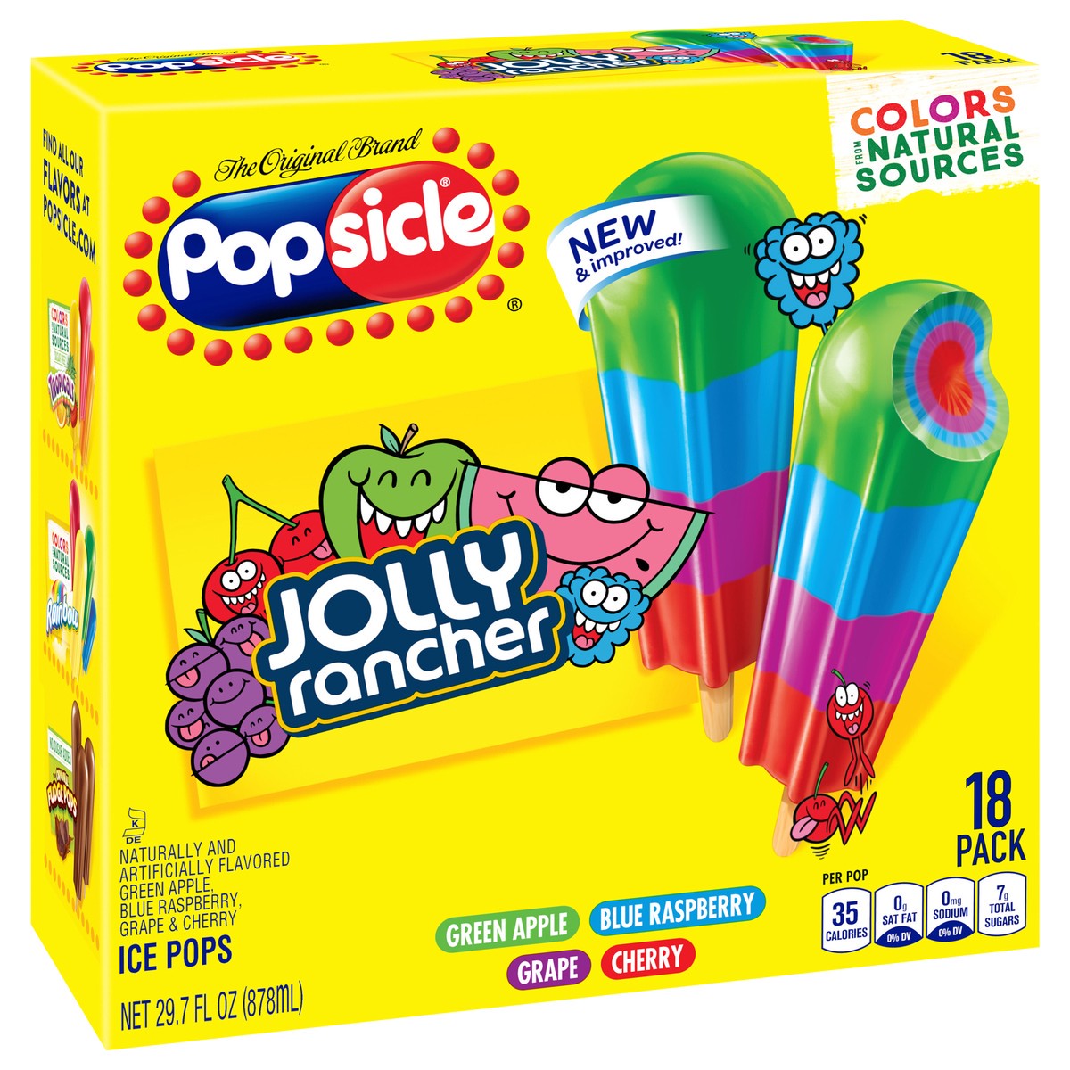 slide 9 of 9, Popsicle Jolly Rancher™ Ice Pops Candy Flavor Ice Pop, 29.7 oz, 18 Count, 18 ct; 29.7 fl oz