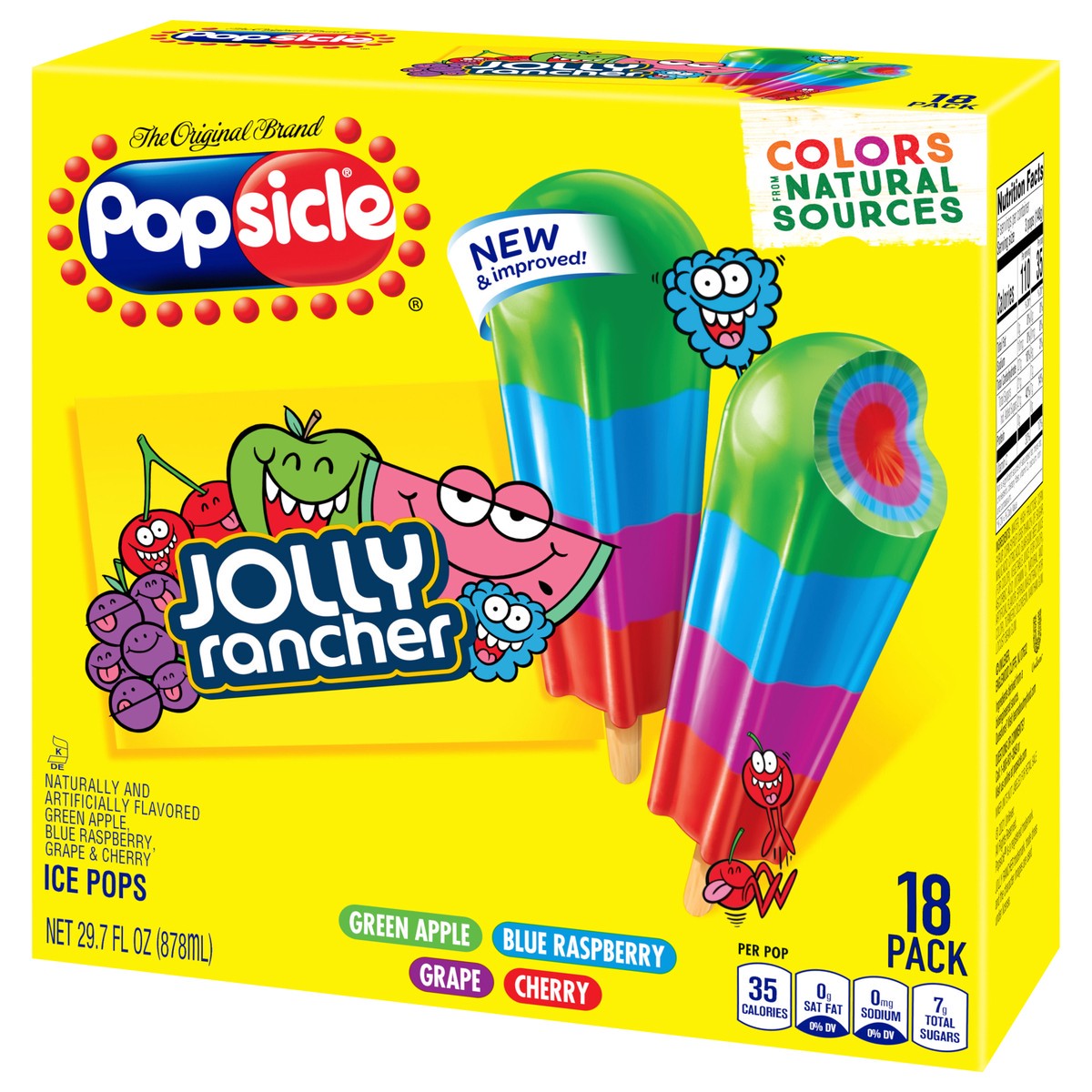 slide 5 of 9, Popsicle Jolly Rancher™ Ice Pops Candy Flavor Ice Pop, 29.7 oz, 18 Count, 18 ct; 29.7 fl oz