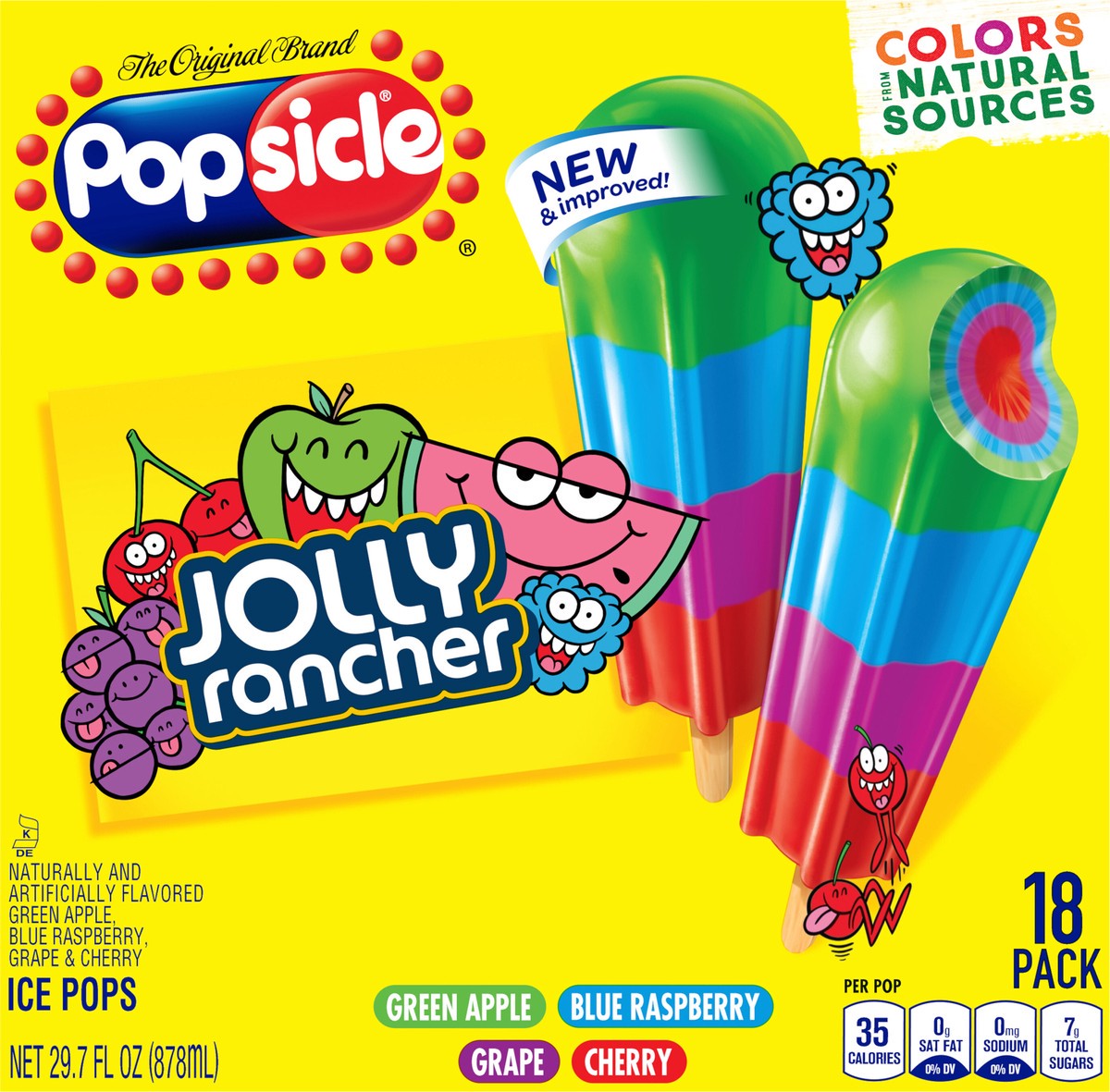 slide 8 of 9, Popsicle Jolly Rancher™ Ice Pops Candy Flavor Ice Pop, 29.7 oz, 18 Count, 18 ct; 29.7 fl oz