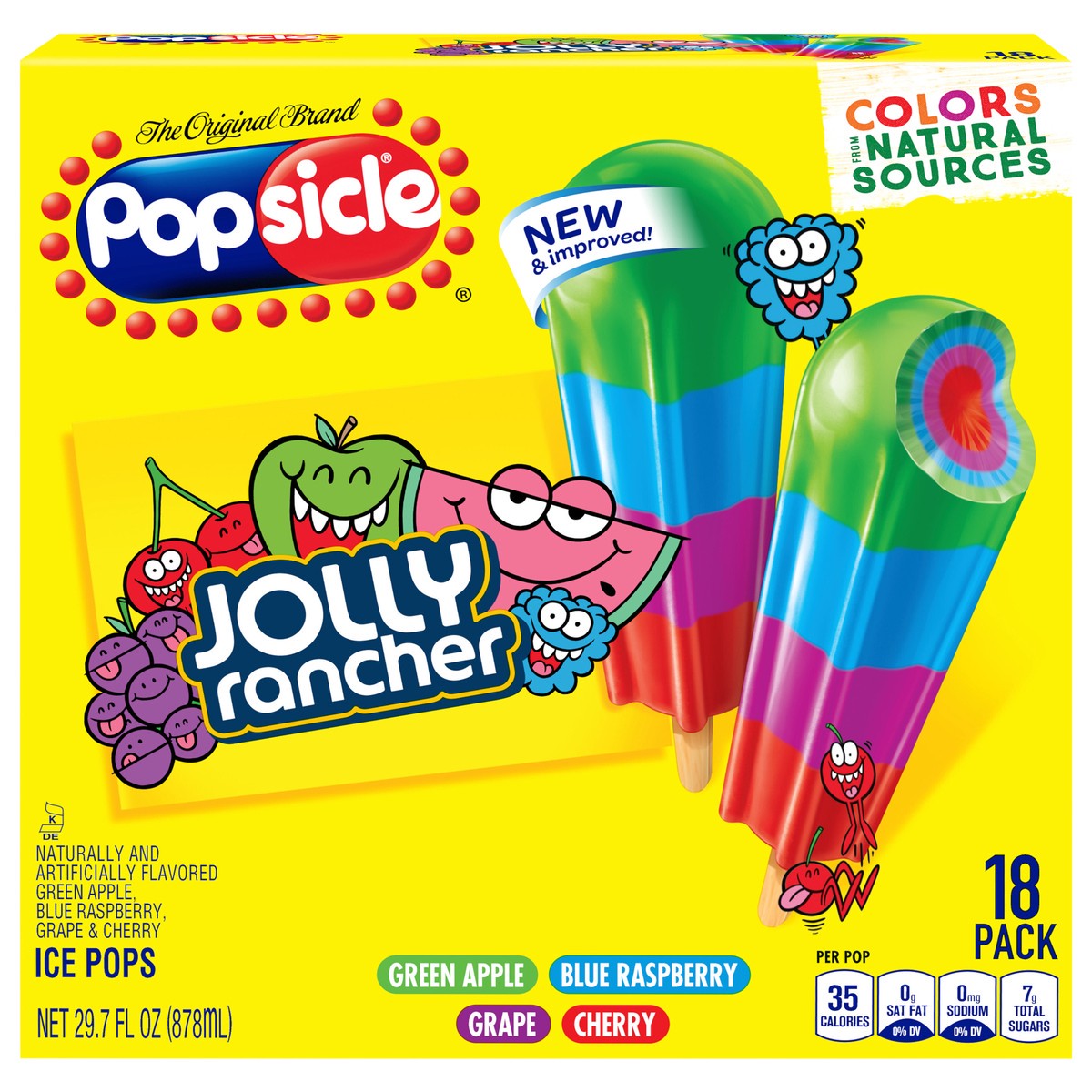 slide 1 of 9, Popsicle Jolly Rancher™ Ice Pops Candy Flavor Ice Pop, 29.7 oz, 18 Count , 29.7 oz