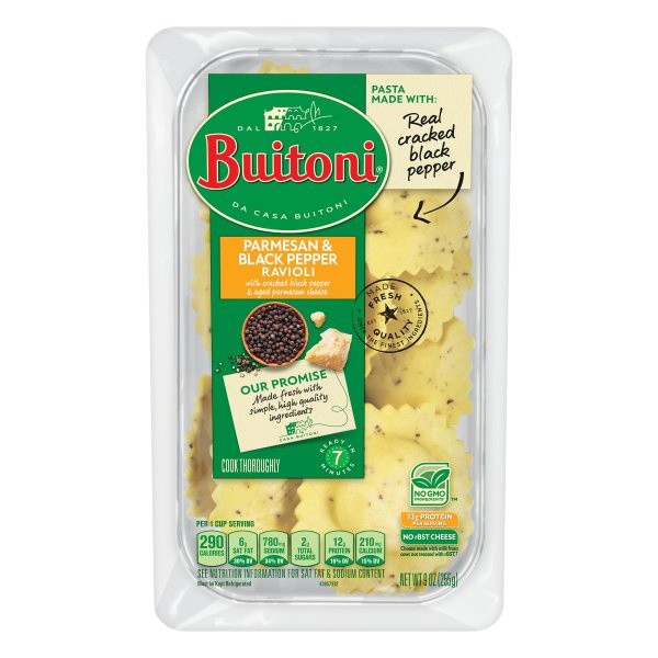 slide 1 of 7, Buitoni Parmesan Black Pepper Ravioli, 9 oz