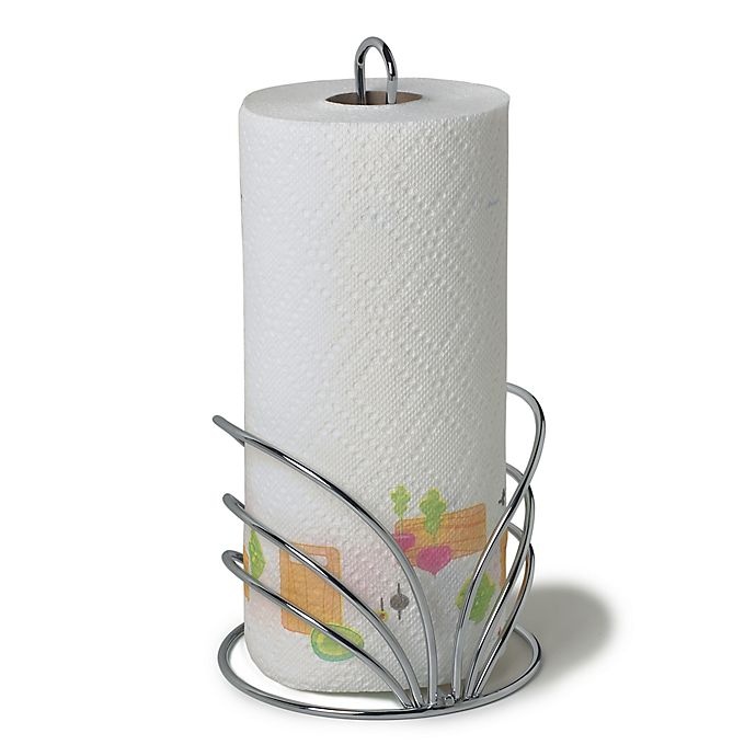 slide 1 of 1, Spectrum Flower Metal Paper Towel Holder - Chrome, 1 ct