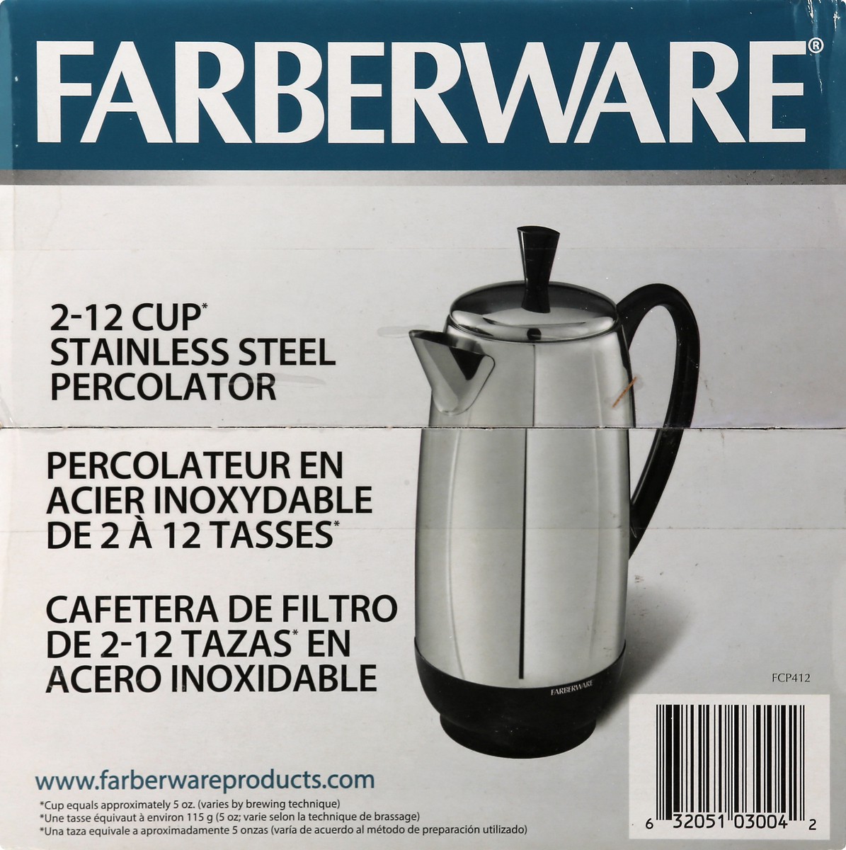 slide 4 of 10, Farberware Stainless Steel 2-12 Cup. Percolator 1 ea, 1 ct