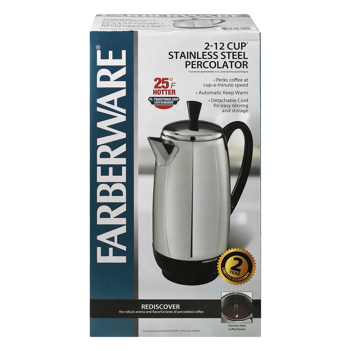 slide 5 of 10, Farberware Stainless Steel 2-12 Cup. Percolator 1 ea, 1 ct