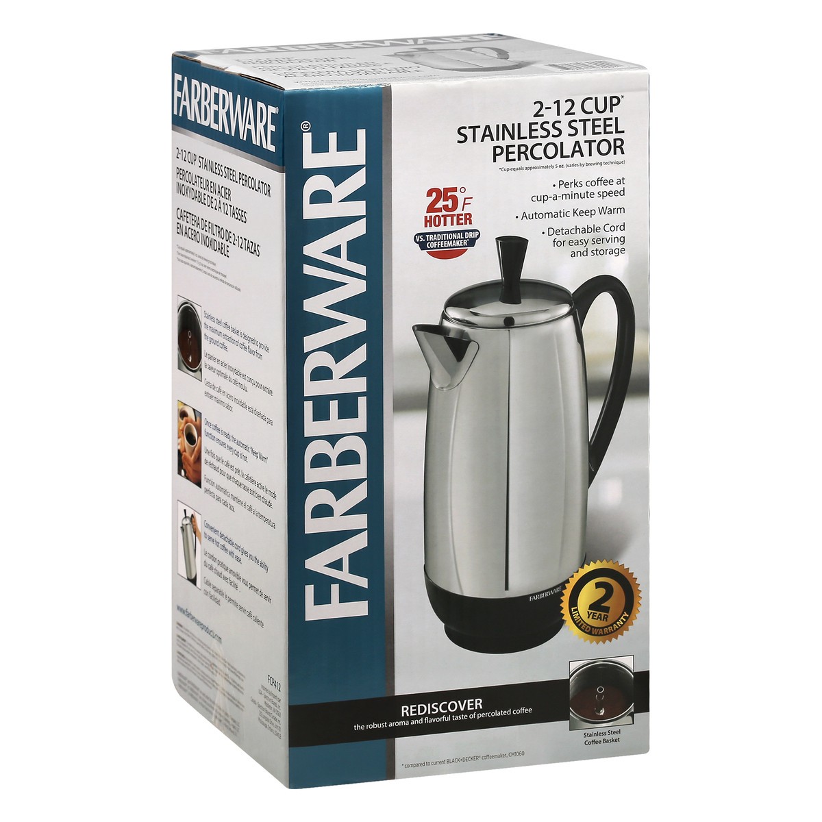 slide 6 of 10, Farberware Stainless Steel 2-12 Cup. Percolator 1 ea, 1 ct