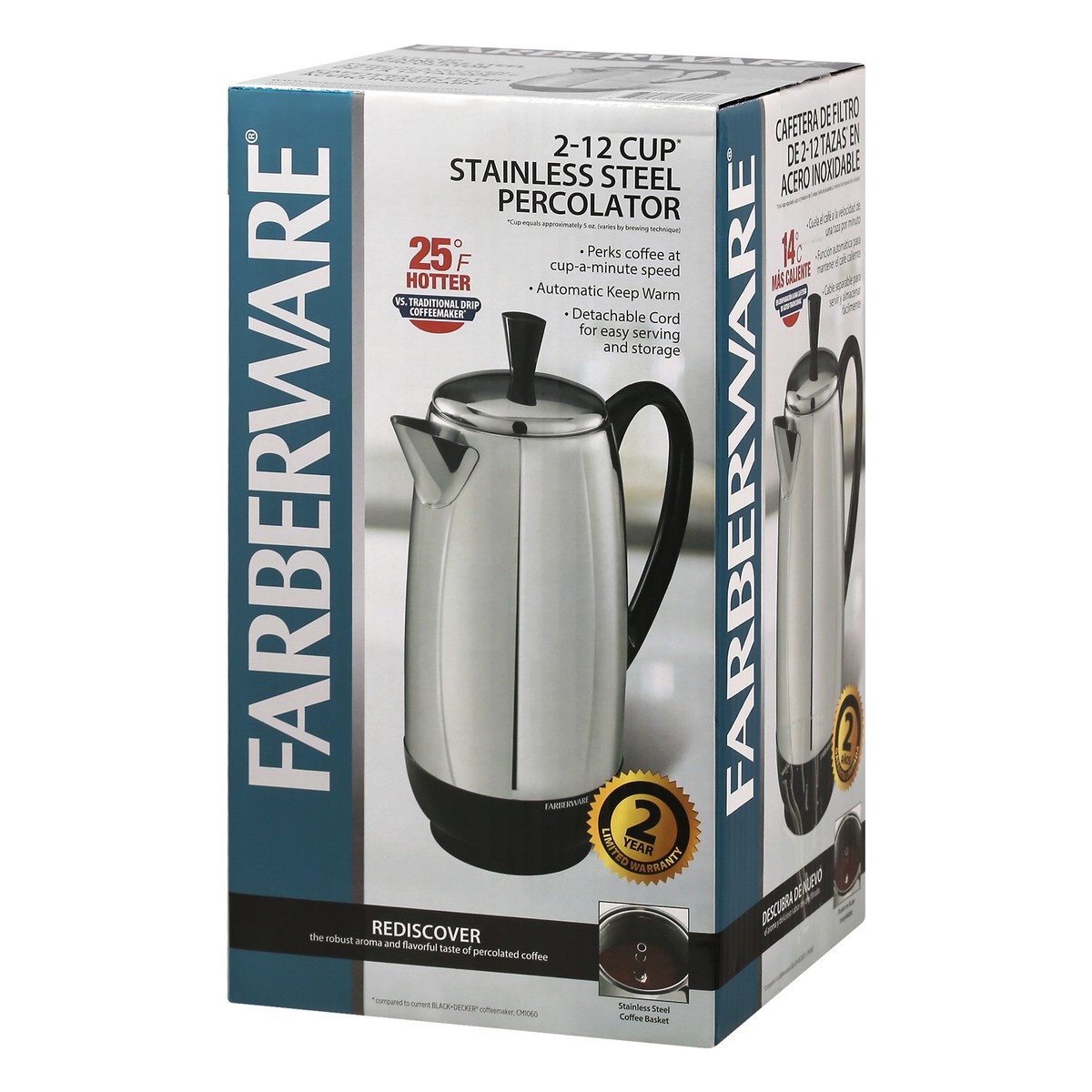 slide 7 of 10, Farberware Stainless Steel 2-12 Cup. Percolator 1 ea, 1 ct