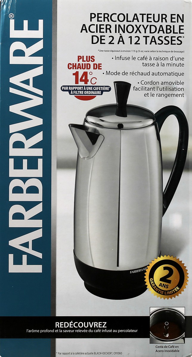 slide 8 of 10, Farberware Stainless Steel 2-12 Cup. Percolator 1 ea, 1 ct