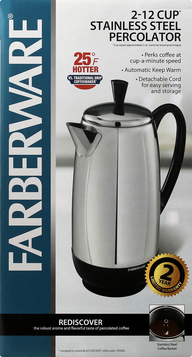 slide 1 of 10, Farberware Stainless Steel 2-12 Cup. Percolator 1 ea, 1 ct