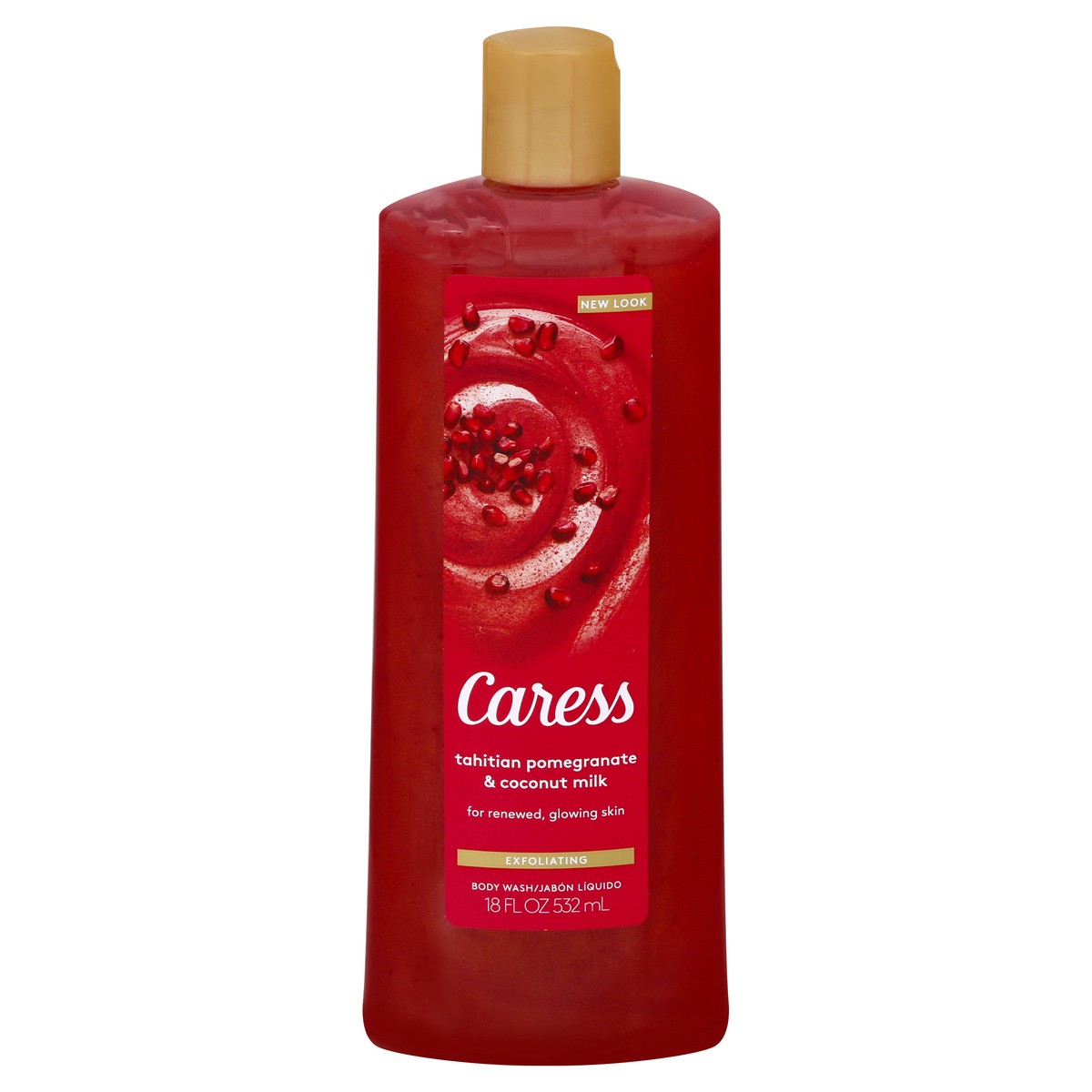 slide 1 of 9, Caress Tahitian Renewal Pomegranate & Coconut Milk Scent Exfoliating Body Wash Soap - 18 fl oz, 18 fl oz