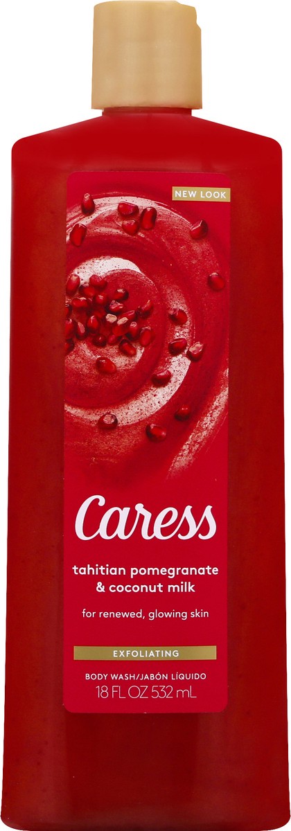 slide 6 of 9, Caress Tahitian Renewal Pomegranate & Coconut Milk Scent Exfoliating Body Wash Soap - 18 fl oz, 18 fl oz