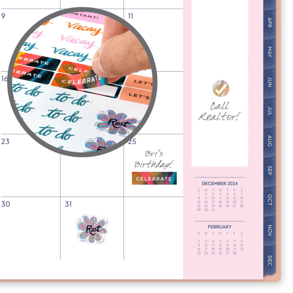 slide 8 of 9, 2025 Cambridge Ettavee Weekly/Monthly Planner, 8-1/2"" X 11"", Leaf, January To December, 1 ct