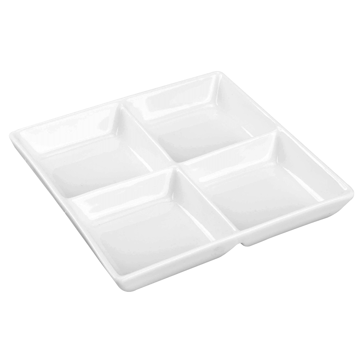 slide 1 of 1, Dash of That Divided Square Serving Dish - White, 8 oz