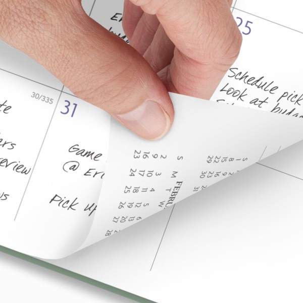 slide 7 of 9, 2025-2026 At-A-Glance Badge Weekly/Monthly Planner, 8-1/2"" X 11"", Green Tile, January To January, 1 ct