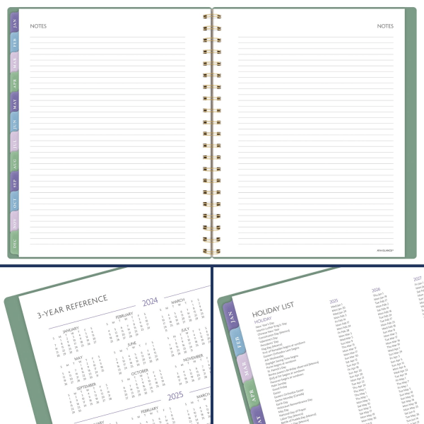 slide 3 of 9, 2025-2026 At-A-Glance Badge Weekly/Monthly Planner, 8-1/2"" X 11"", Green Tile, January To January, 1 ct