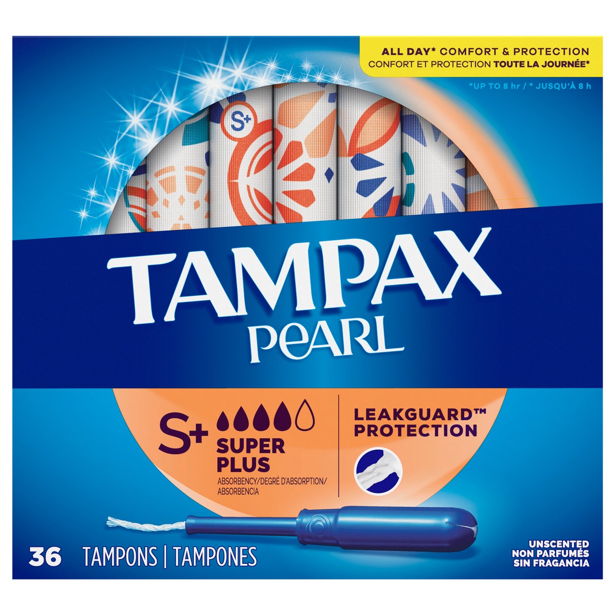 slide 1 of 4, Tampax Pearl Tampons, with LeakGuard Braid, Super Plus Absorbency, Unscented, 36 Count, 36 ct