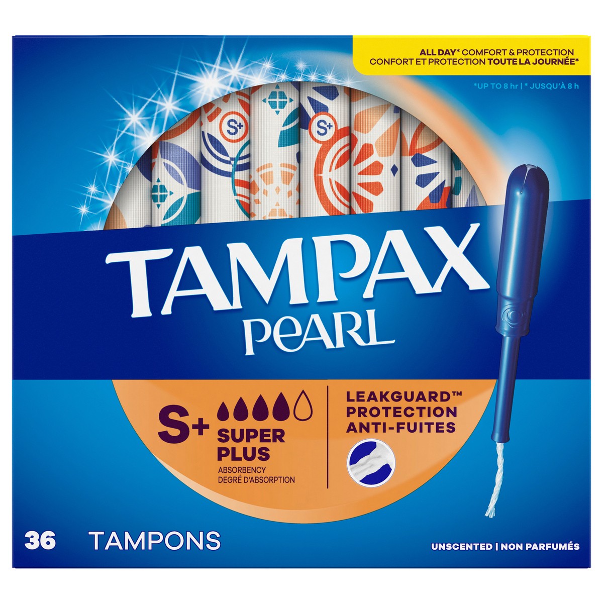 slide 1 of 4, Tampax Pearl Tampons, with LeakGuard Braid, Super Plus Absorbency, Unscented, 36 Count, 36 ct