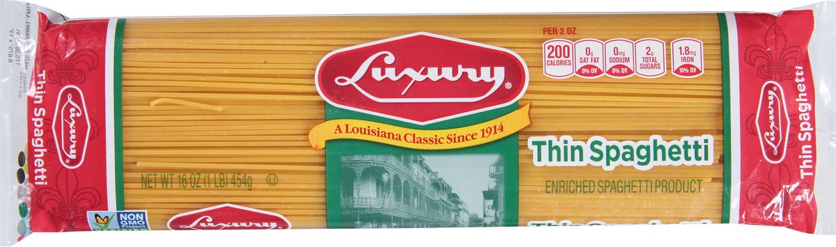 slide 3 of 9, Luxury Thin Spaghetti 16 oz, 16 oz