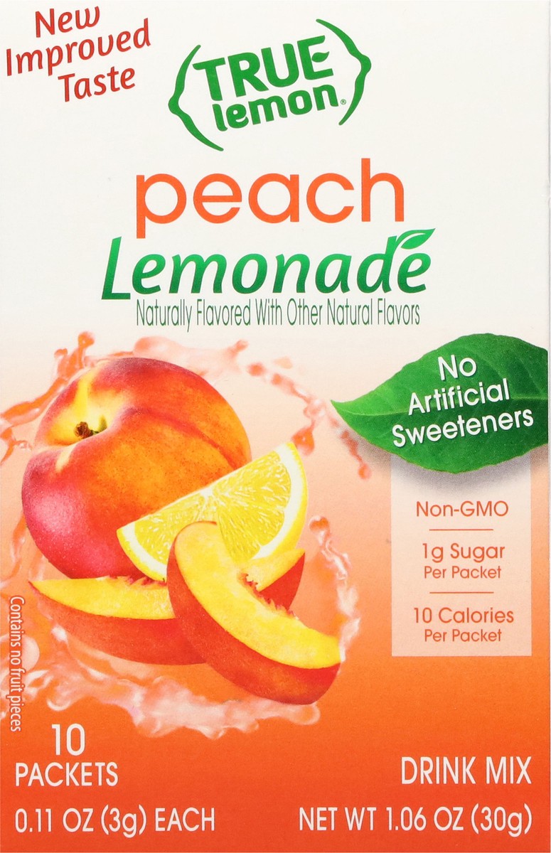 slide 6 of 13, True Lemon Peach Lemonade Drink Mix 10 - 0.11 oz Packets, 10 ct