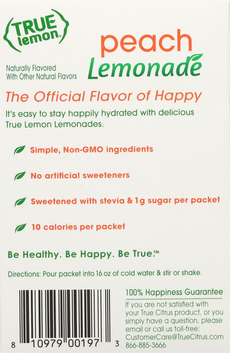 slide 8 of 13, True Lemon Peach Lemonade Drink Mix 10 - 0.11 oz Packets, 10 ct
