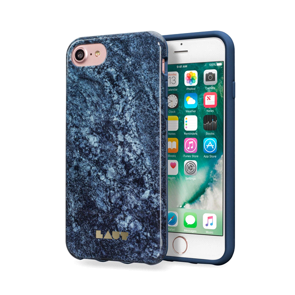 slide 1 of 1, LAUT Huex Elements Phone Case for iPhone 8/7/6S - Marble Blue, 1 ct