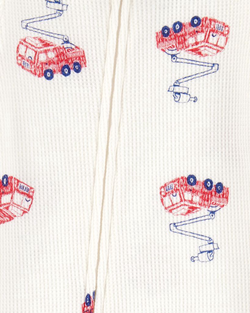 slide 2 of 2, Carter's Toddler 1-Piece Fire Truck Thermal Footie Pajamas Multi 5T, 1 ct