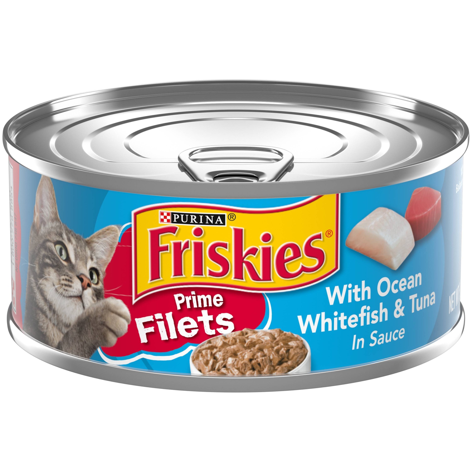 slide 1 of 1, Friskies Prime Filets with Ocean Whitefish & Tuna Cat Food, 5.5 oz
