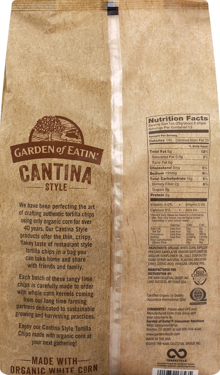 slide 6 of 6, Garden of Eatin' Cantina Style White Chips Corn Tortilla Chips With Lime, 13 oz