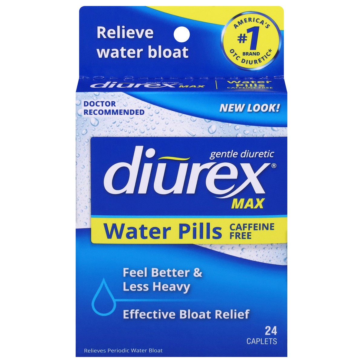 slide 1 of 9, Diurex Maximum Relief Water Caplets, 24 ct