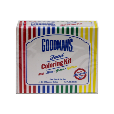 slide 1 of 1, Goodman's Assorted Food Coloring, 1.2 oz