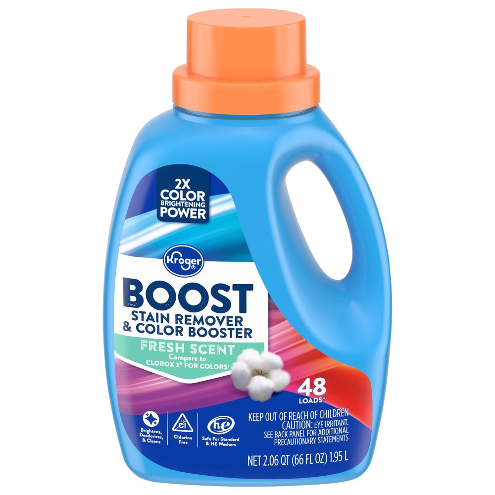slide 5 of 6, Fresh Scent Boost Stain Remover And Color Booster, 66 fl oz