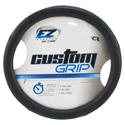 Custom Accessories Custom Grip Black Blue Anodized Accent Steering Wheel Cover