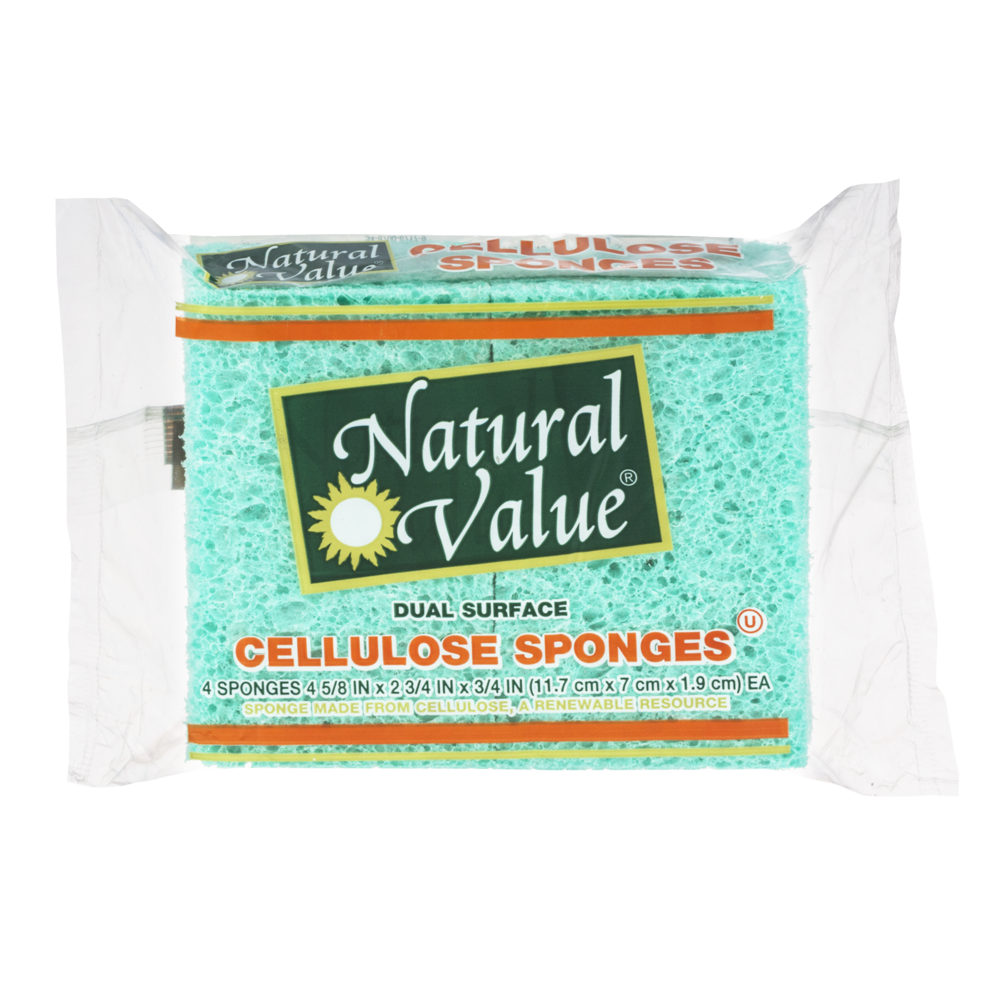 slide 1 of 5, Natural Value Sponge, 4 ct