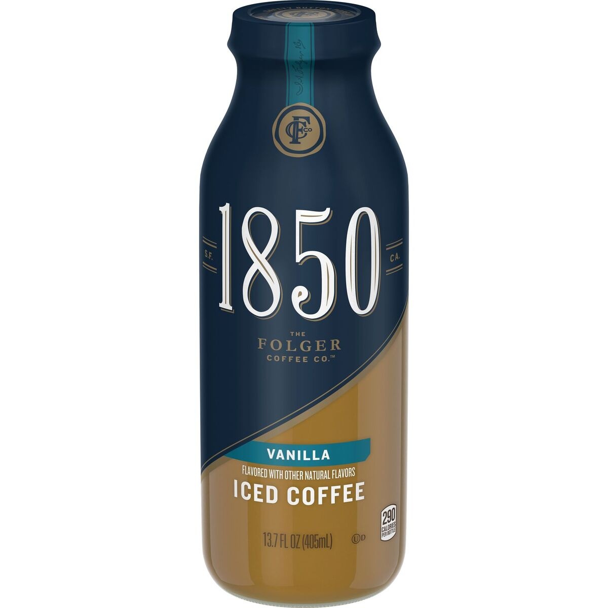 slide 1 of 9, Folgers 1850 Vanilla Iced Coffee, 13.7 fl oz