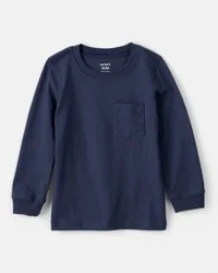 Carter's Carters Baby Boy Long-Sleeve Pocket Tee - Navy Navy 12M