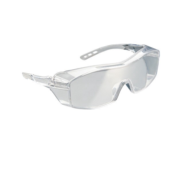 slide 4 of 5, 3M Over The Glass Safety Eyewear, Clear Frame, Clear/Scratch Resistant Lenses, 1 ct