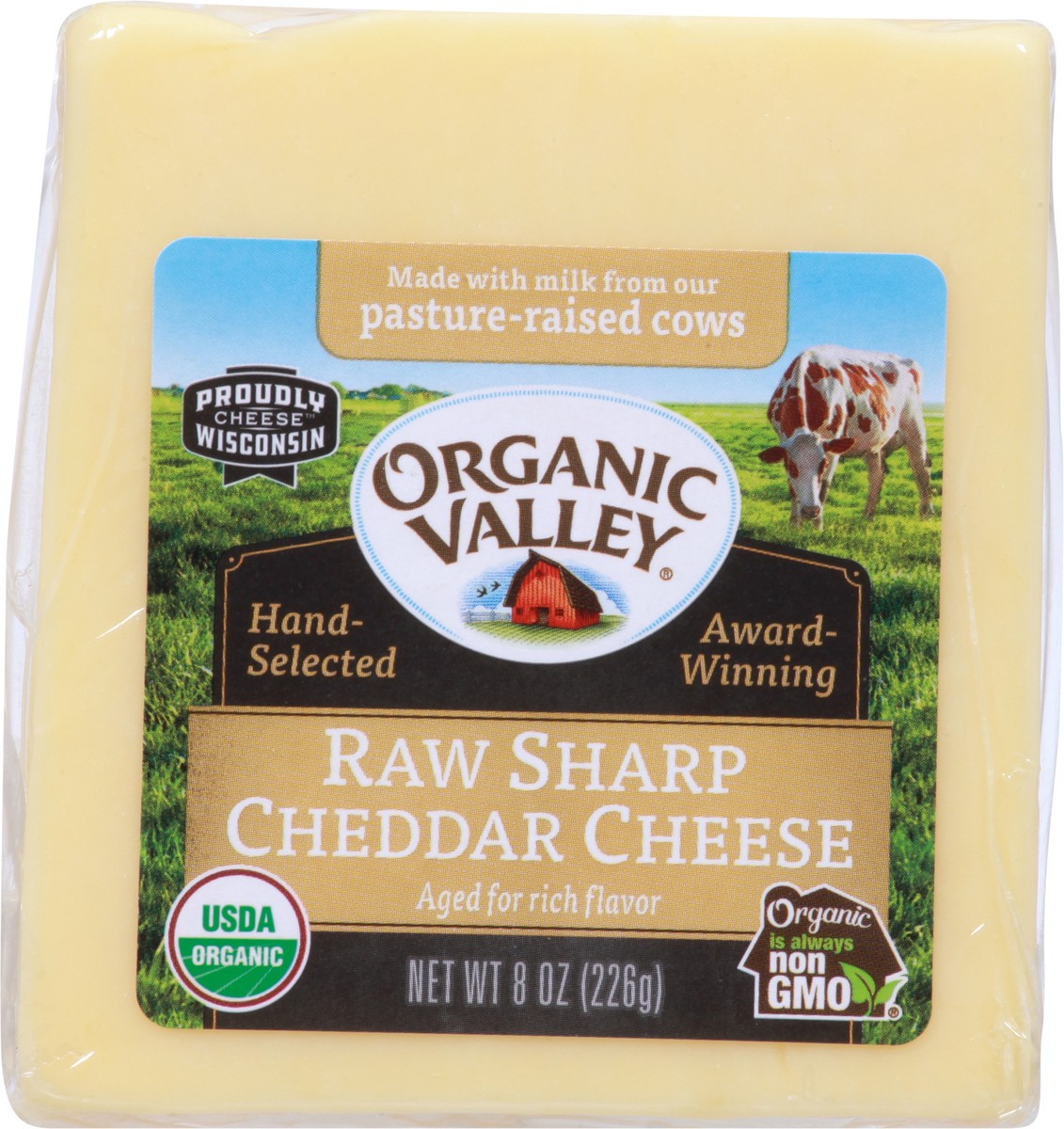 slide 9 of 11, ORGANIC VALLEY Raw Organic Sharp Cheddar Cheese Block, 8 oz, 8 oz