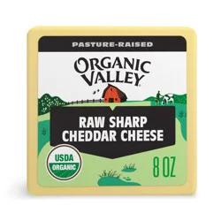 Organic Valley Raw Organic Sharp Cheddar Cheese Block, 8 oz