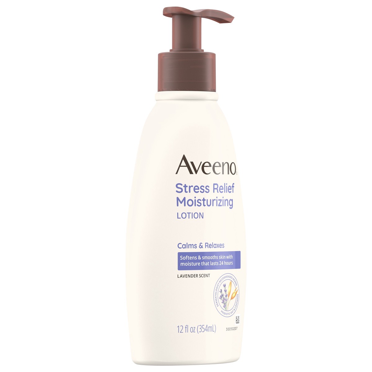 slide 2 of 7, Aveeno Stress Relief Moisturizing Body Lotion with Lavender Scent, Natural Oatmeal to Calm & Relax, Non-Greasy Daily Stress Relief Lotion, 12 fl. oz, 12 fl oz