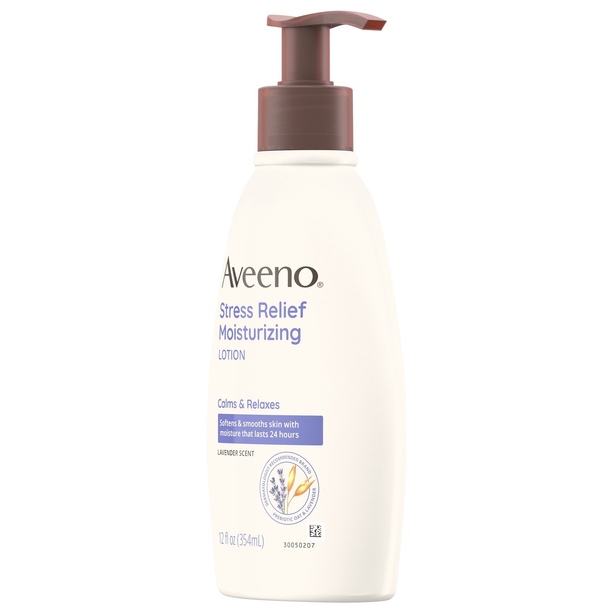 slide 6 of 7, Aveeno Stress Relief Moisturizing Body Lotion with Lavender Scent, Natural Oatmeal to Calm & Relax, Non-Greasy Daily Stress Relief Lotion, 12 fl. oz, 12 fl oz