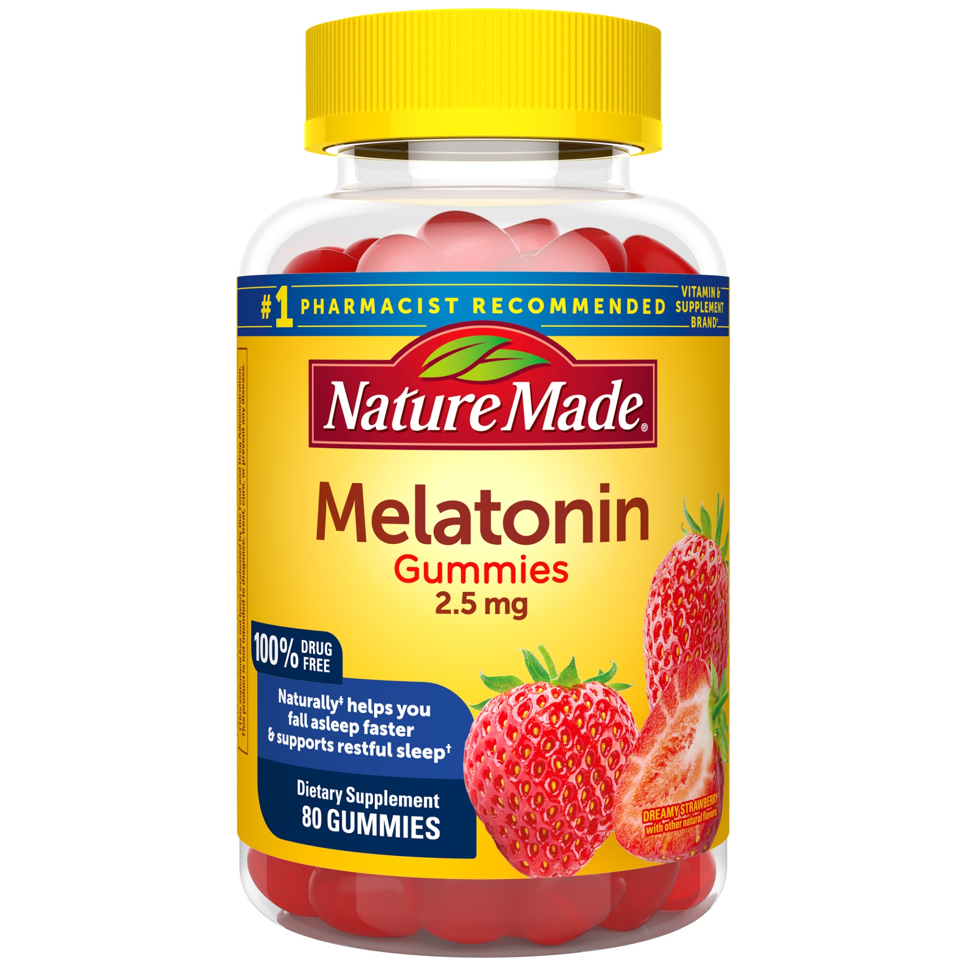 slide 1 of 5, Nature Made Melatonin Gummies 2.5 mg, 80 Count for Supporting Restful Sleep, 80 ct