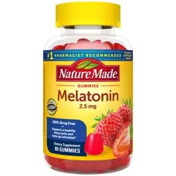 Nature Made Melatonin 100% Drug Free Sleep Aid for Adults 2.5mg Gummies - 80ct
