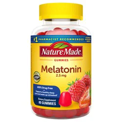 Nature Made Melatonin Gummies 2.5 mg, 100% Drug Free Sleep Aid for Adults, Melatonin Supplement 80 Count, 80 Day Supply