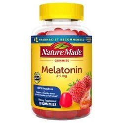 Nature Made Melatonin Gummies 2.5 mg, 100% Drug Free Sleep Aid for Adults, Melatonin Supplement 80 Count, 80 Day Supply